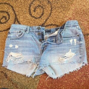Mid rise button fly Jean shorts